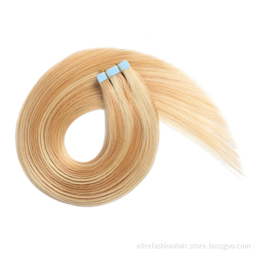 Top selling 100% Remy Human Straight Seamless Skin Weft Tape Hair Extensions double drawn Tape in Hair Extensions tape weft hair